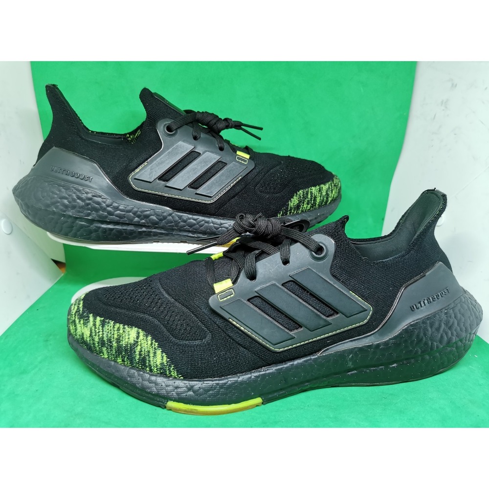 adidas Ultraboost 22 Men's Running Sneaker Black Solar Yellow GX5915 Size 11